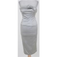 NWOT: Coast: Size 8: silver metallic strapless dress