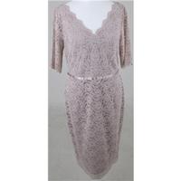 NWOT M&S, size 10 beige pink lace dress