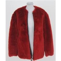 NWOT Autograph, size 8 red faux fur jacket
