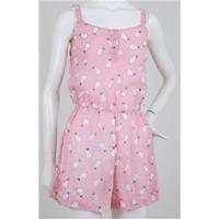 NWOT Topshop, size M pink pear print playsuit