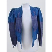 NWOT Vintage 1980\'s Beth Brett, size XS blue and purple suede jacket