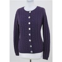 nwot ms size 8 purple cashmere cable knit cardigan