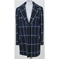 nwot ms size 10 navy checked oversized coat