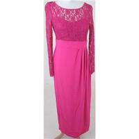 NWOT M&S, size 8 pink long dress with lace top