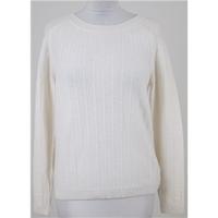 NWOT M&S, size 8 cream cashmere sweater with textured stripe