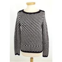 nwot marks and spencer size 8 black and white textured diagonal stripe ...
