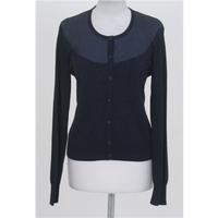 nwot pied a terre size 14 navy cardigan with silk contrast