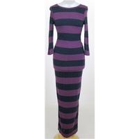 NWOT Linea Weekend, size 8 navy & purple striped maxi dress