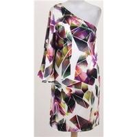 NWOT Pied a Terre, size 10 multi-coloured silk asymmetrical dress