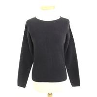 NWOT M&S Size 10 Black Skinny Rib Forward Seam Modern Jumper