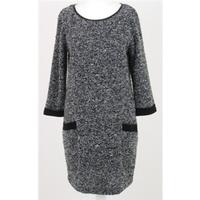 nwot ms size 8 black white flecked knitted dress