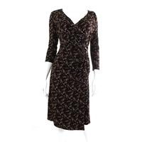 NWOT M&S, size 8 black & brown print dress