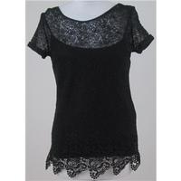 NWOT: M&S Size 8: Black lace top and vest