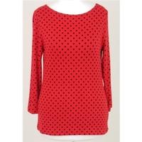NWOT M&S size 8 red & black polka dot top