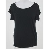 nwot ms size 8 black t shirt with lace details