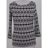 NWOT M&S size 12 black & cream patterned top