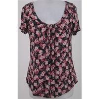 NWOT M&S size 8 pink & black mix floral print top