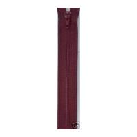 nylon open end coat zip 25cm burgundy