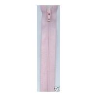 nylon open end coat zip 25cm pale pink