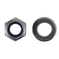 Nyloc Nuts & Washers A2 Stainless Steel M10 Forge Pack 8