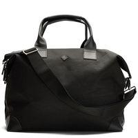 nylon leather hold all bag black