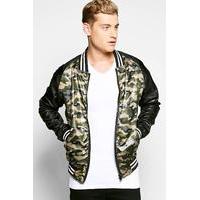 Nylon Camo Sports Rib Lined Jacket - camo