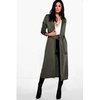 O-Ring Belted Duster - khaki