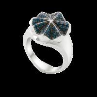 OAK Nature is King Ring, Silver with Blue Topaz - Ring Size O