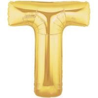 Oaktree Megaloon 40 Inch Letter T Gold