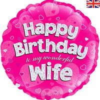 oaktree 18 inch birthday foil balloon wife