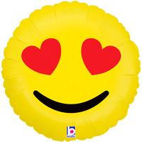 Oaktree Betallic 18 Inch Foil Balloon - Emoji Hearts