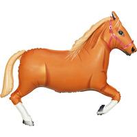 Oaktree Betallic 43 Inch Shape Tan Horse Packaged