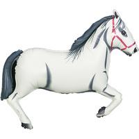 Oaktree Betallic 43 Inch Shape White Horse Packaged