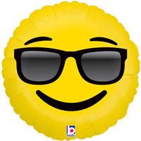 Oaktree Betallic 18 Inch Foil Balloon - Emoji Sunglasses