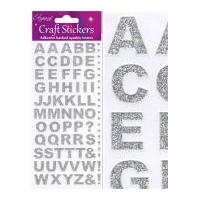 oaktree bold alphabet glitter stickers silver