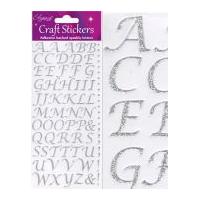 oaktree stylised alphabet glitter stickers silver