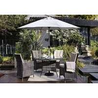 Oasis 4 Seater Round Rattan Dining Set with Parasol