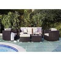 oasis 5 piece rattan lounge set with 3 seater sofa and ice bucket coff ...