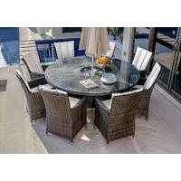 Oasis 8 Seater Dining Set with Ice Bucket Table & Parasol