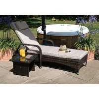 Oasis Rattan Sun Lounger and Side Table