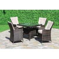 Oasis 4 Seater Square Rattan Dining Set with Parasol