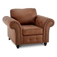 Oakland Faux Leather Armchair Arizona Brown