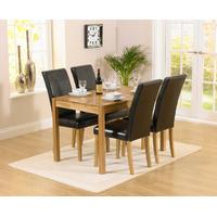 Oakley 120cm Solid Oak Dining Set with Albany Brown Chairs