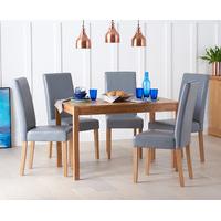 oakley 120cm solid oak dining set with albany brown chairs