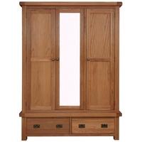 oakley rustic wardrobe with mirror 3 door