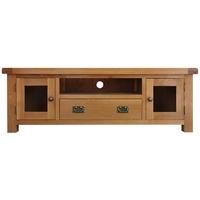 oakley rustic tv unit large with glass doors