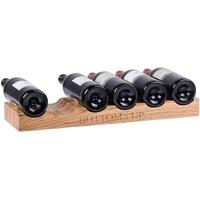 Oak Home Accessories 6 Bottle Wine Holder with Bottoms Up Engraved