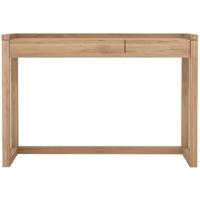 Oak Frame 2 Drawer Small Pc Console Table