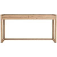 Oak Frame 2 Drawer Large Pc Console Table