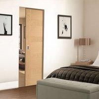 Oak Monaco Flush Oak Veneer Syntesis Pocket Door - Lacquer Pre-Finished